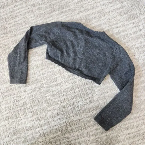 Mayoral girl's shrug sweater gray silver size 5 - Picture 9 of 12